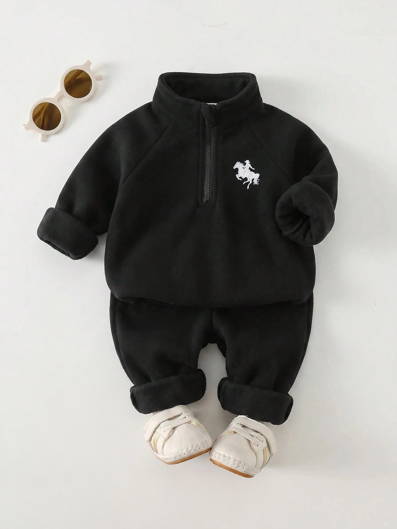 Conjunto Bebê Menino Moletom Bordado Cavalo e Calça