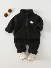 Conjunto Bebê Menino Moletom Bordado Cavalo e Calça