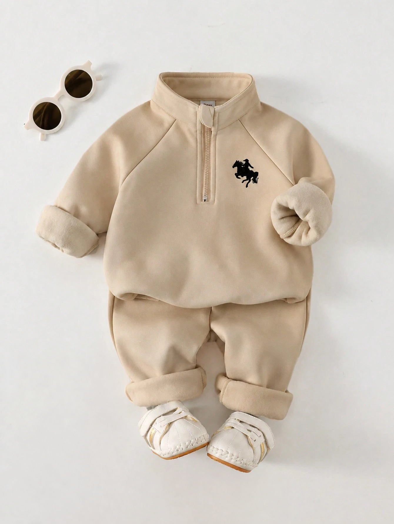 Conjunto Bebê Menino Moletom Bordado Cavalo e Calça