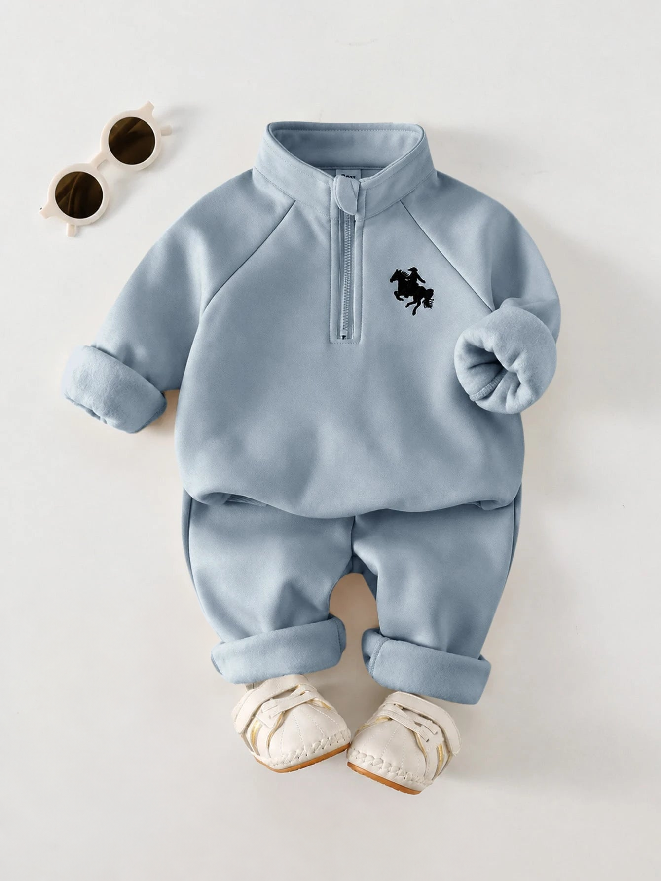 Conjunto Bebê Menino Moletom Bordado Cavalo e Calça