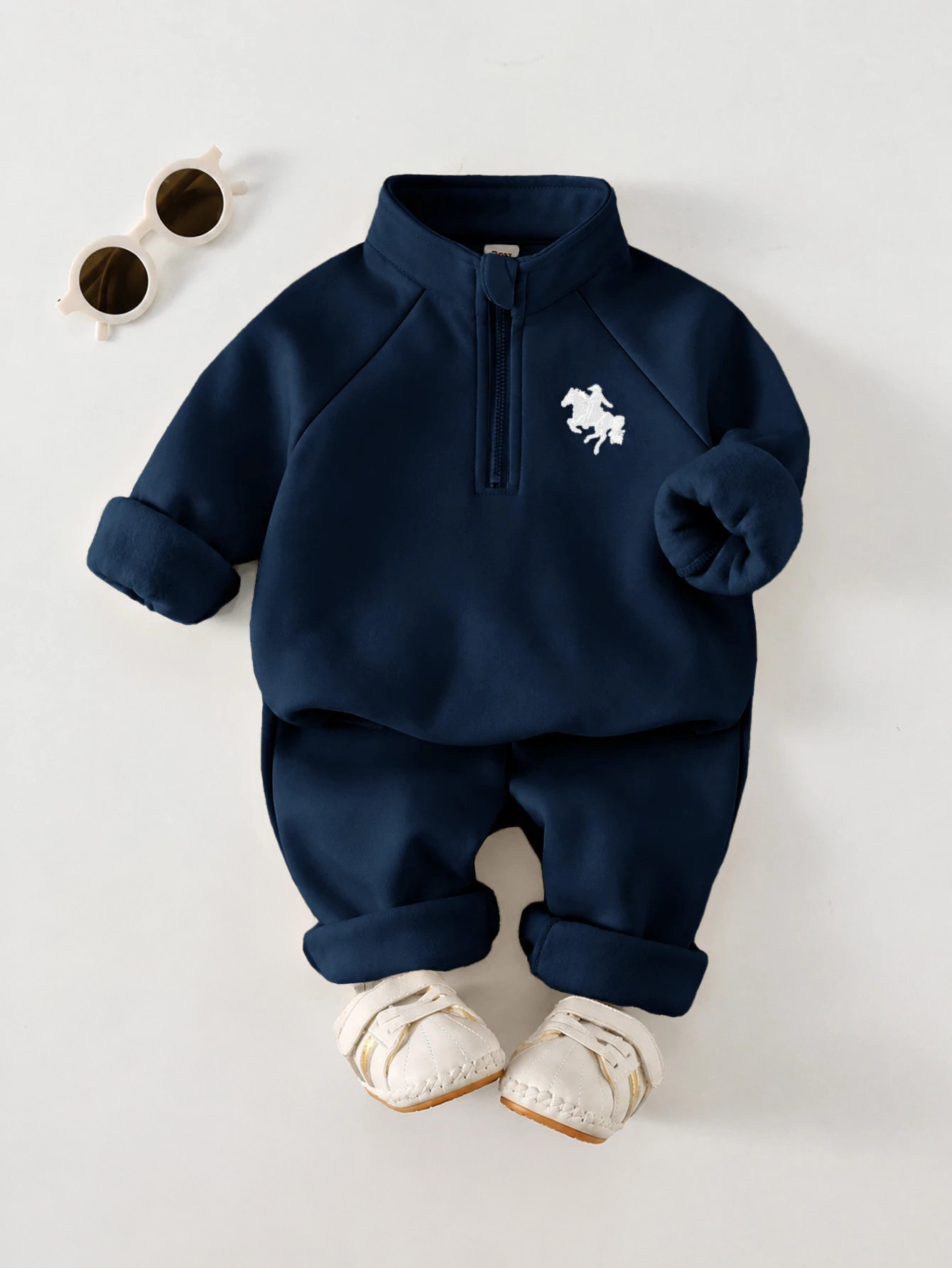 Conjunto Bebê Menino Moletom Bordado Cavalo e Calça
