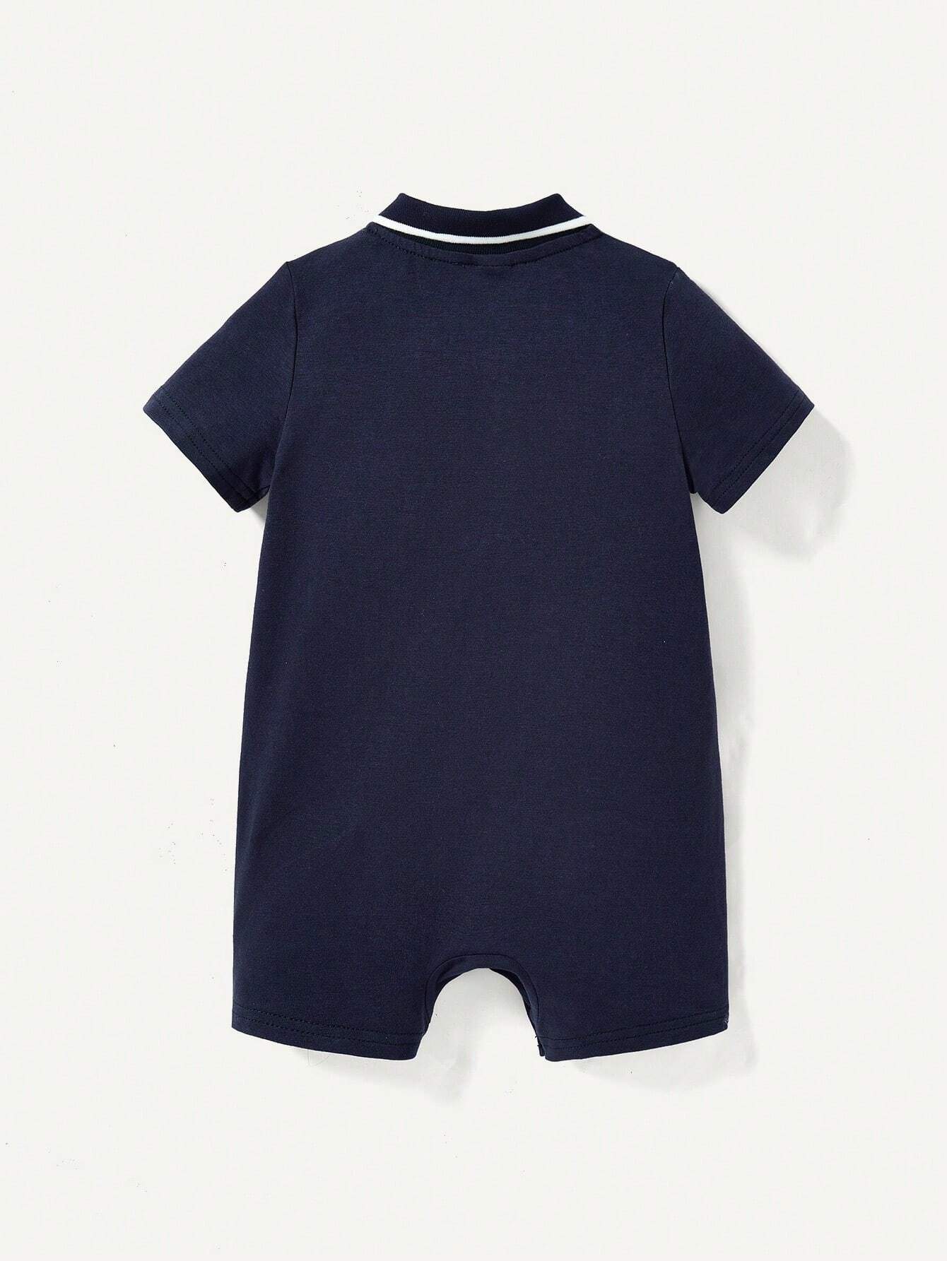 Kit 2 Bodies Polo Bebê Menino Liso e Listrado 004 Body Menino 02 Kabannas 