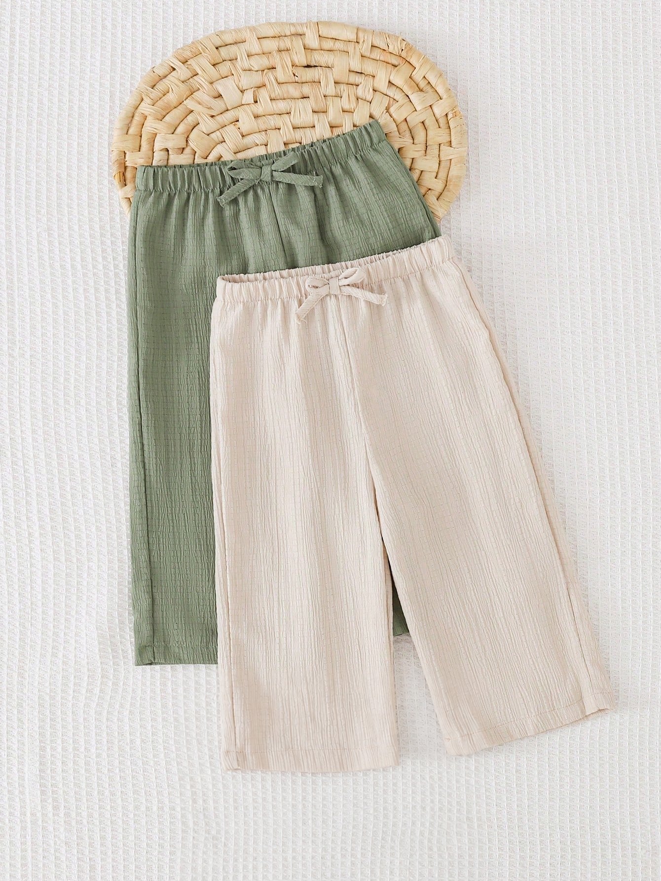Kit 2 Calças Bebê Menino Perna Larga Texturizada 004 Calça Menino 01 Kabannas 