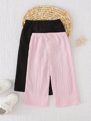 Kit 2 Calças Largas Bebê Menina Cintura Elástica 004 Calça Menina 01 Kabannas 