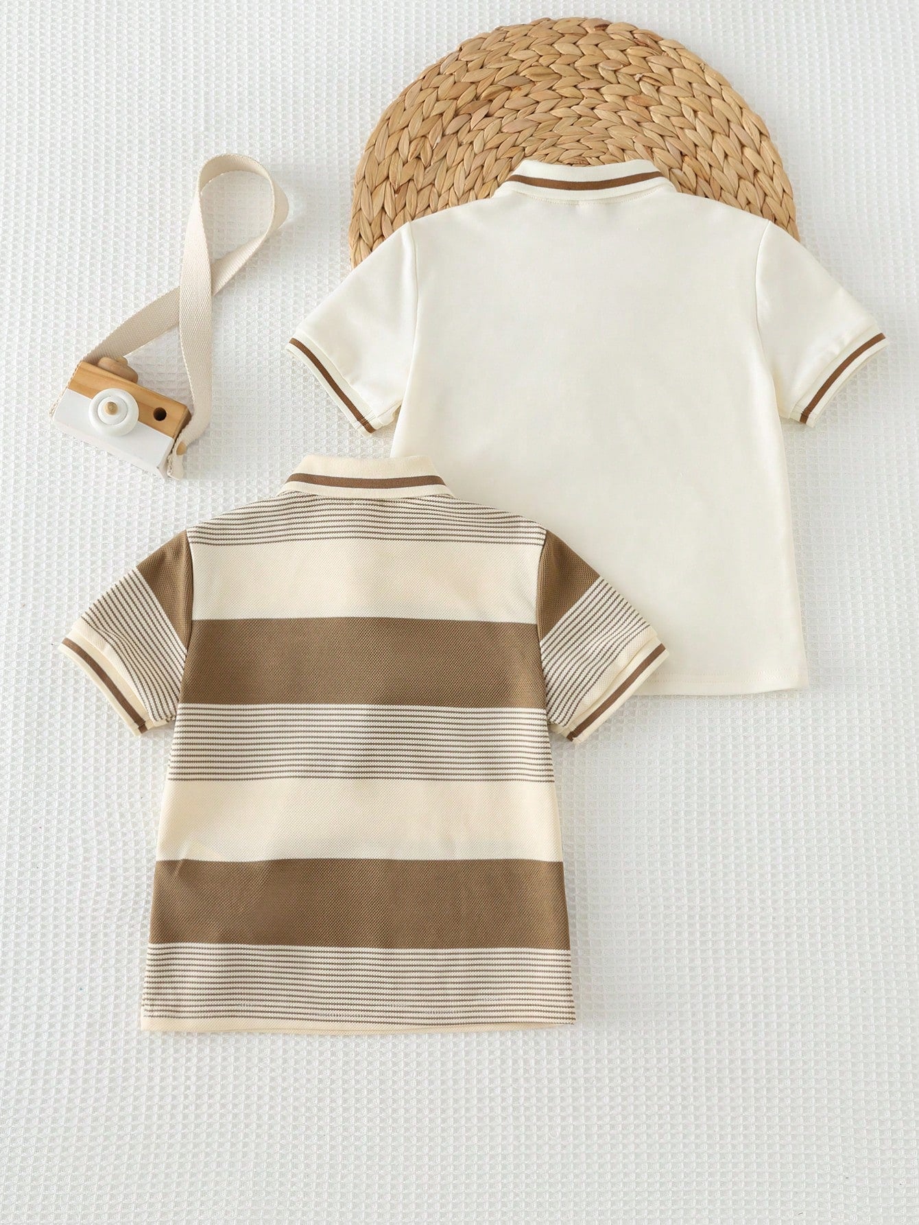 Kit 2 Camisas Polo Infantil Menino Malha Urso Bordado - Damasco