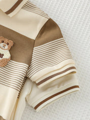 Kit 2 Camisas Polo Infantil Menino Malha Urso Bordado - Damasco