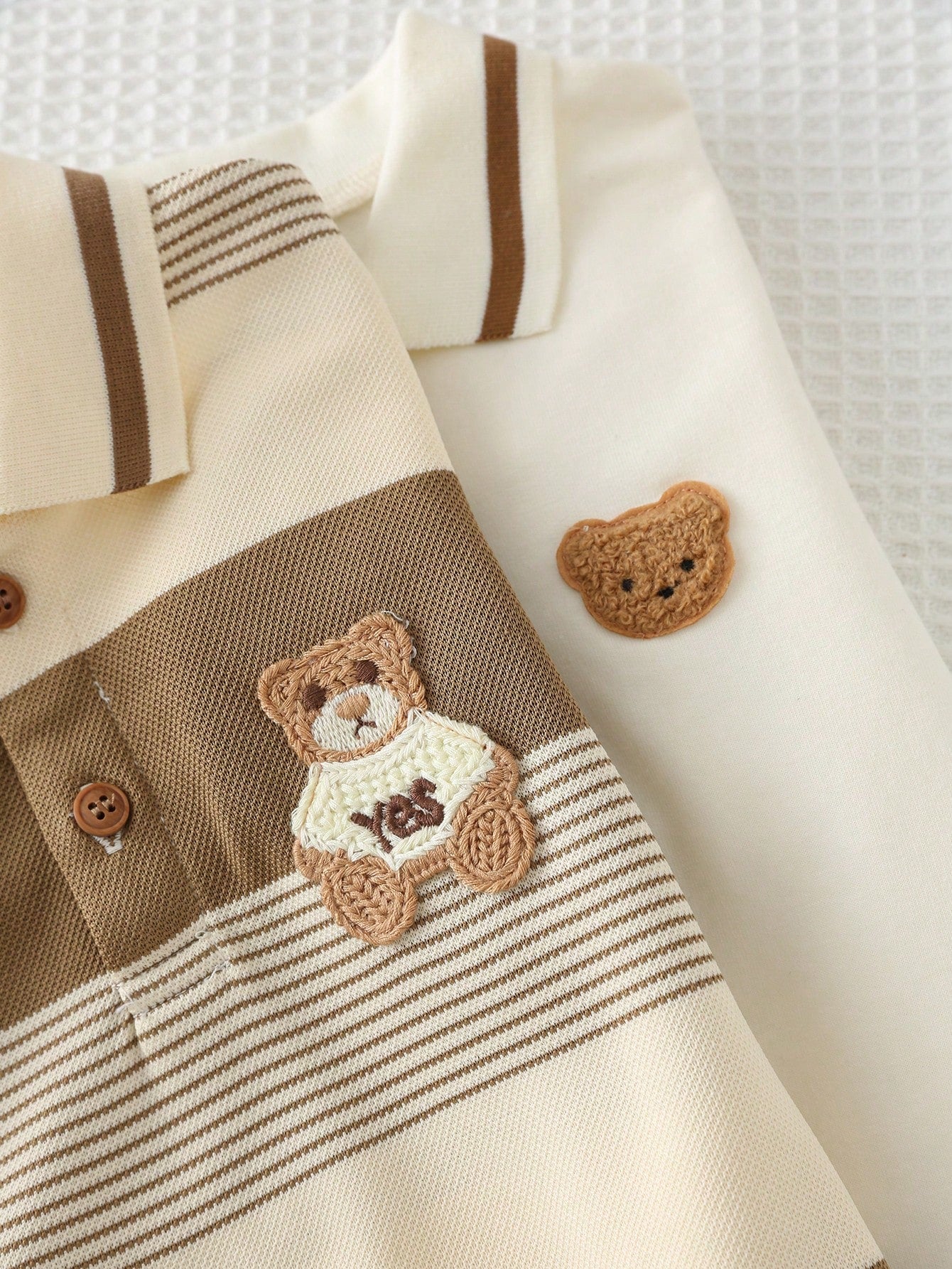 Kit 2 Camisas Polo Infantil Menino Malha Urso Bordado - Damasco