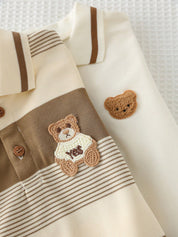 Kit 2 Camisas Polo Infantil Menino Malha Urso Bordado - Damasco