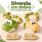 Kit com duas cobras magnéticas de controle remoto, verde e bege