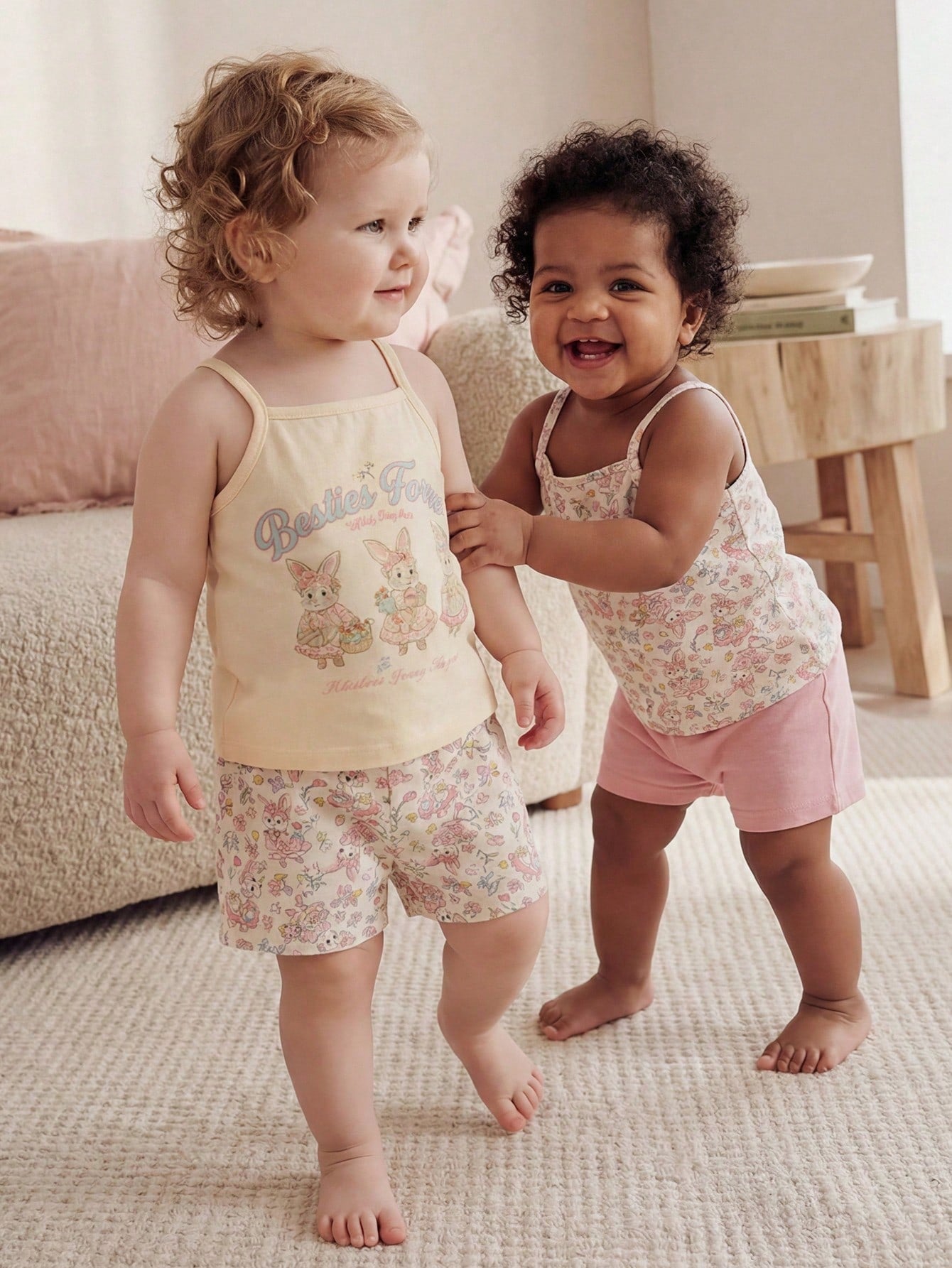 Kit 2 Conjuntos Bebê Menina Regata Coelho e Shorts 004 Conjunto Menina 20 Kabannas 