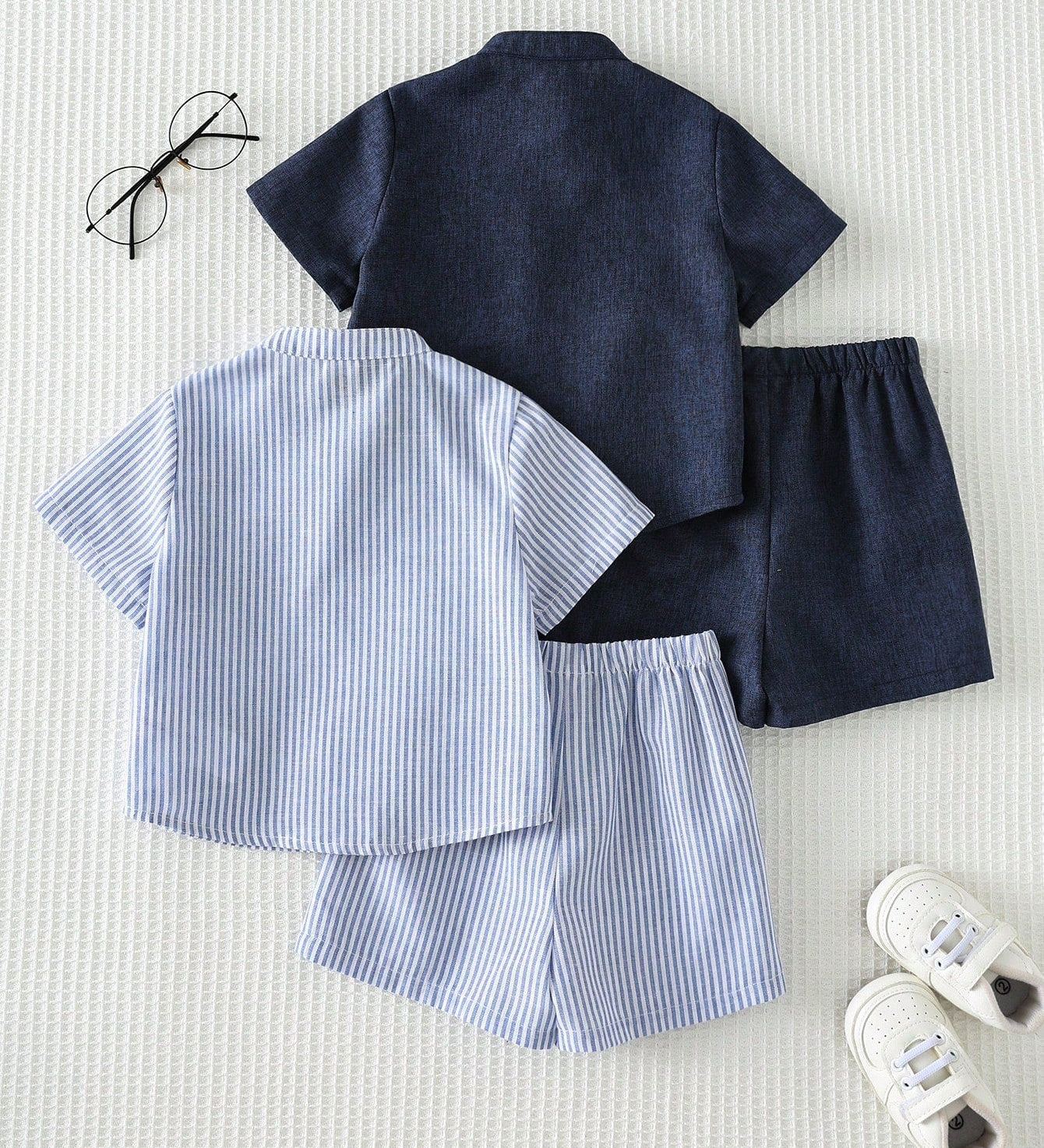 Kit 2 Conjuntos Bebê Menino Camisa Gola Padre e Shorts Elástico 003 Conjunto Menino 23 Kabannas 