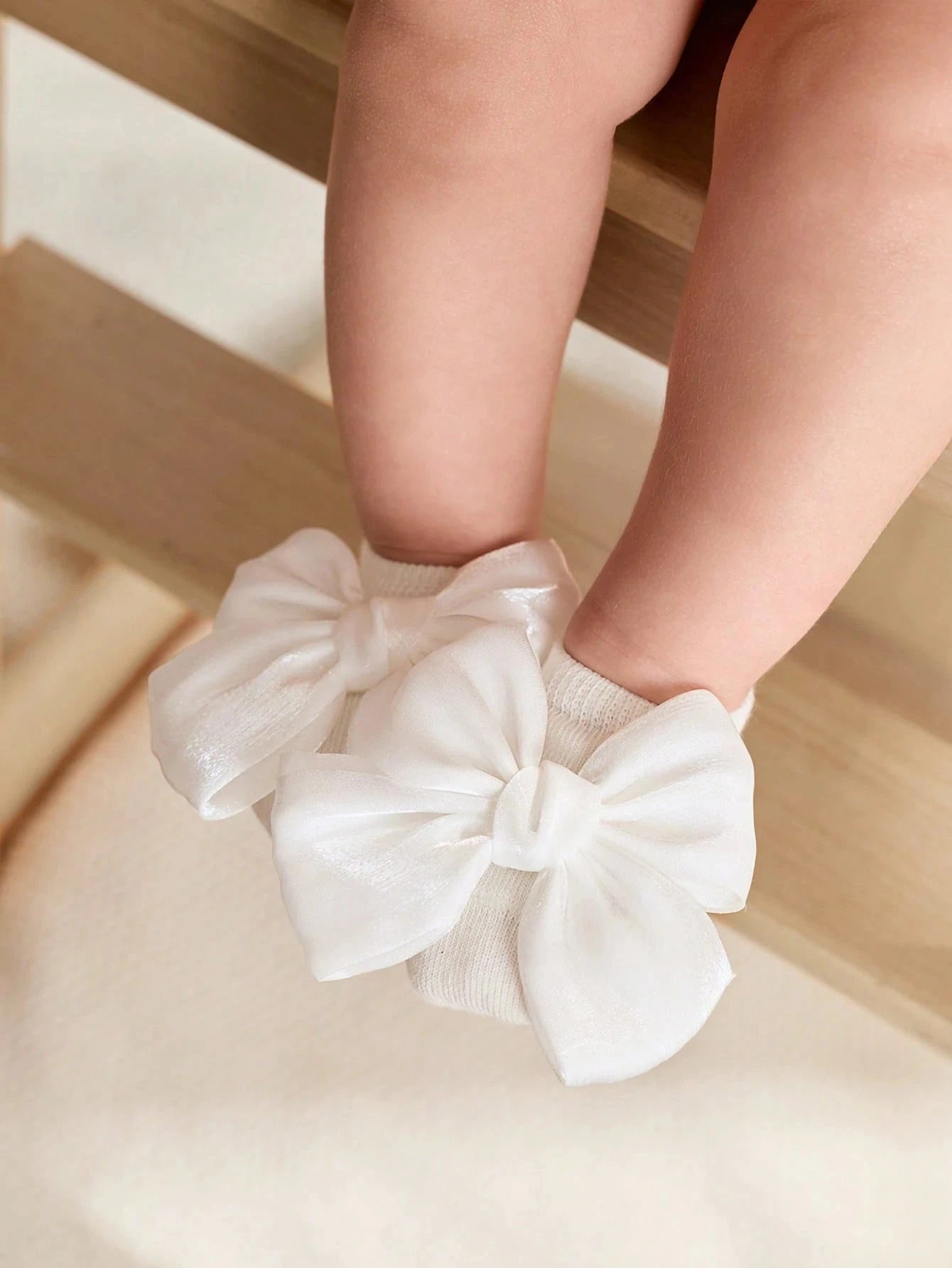 Kit 2 Pares de Meia Sapatilha Bebê Menina com Laço de Cetim 004 Meia Infantil 02 Kabannas 