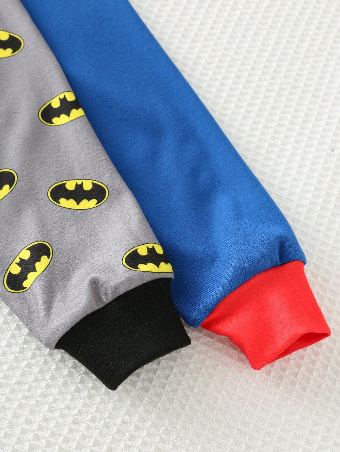 Kit 2 Pijamas Infantil Menino Superman e Batman Manga Longa - Azul e cinza
