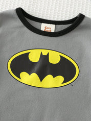 Kit 2 Pijamas Infantil Menino Superman e Batman Manga Longa - Azul e cinza