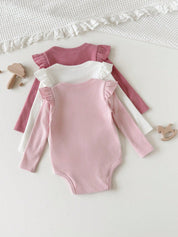 Kit 3 Bodies Bebê Menina Manga Longa Babado Borboleta 004 Body Menina 02 Kabannas 
