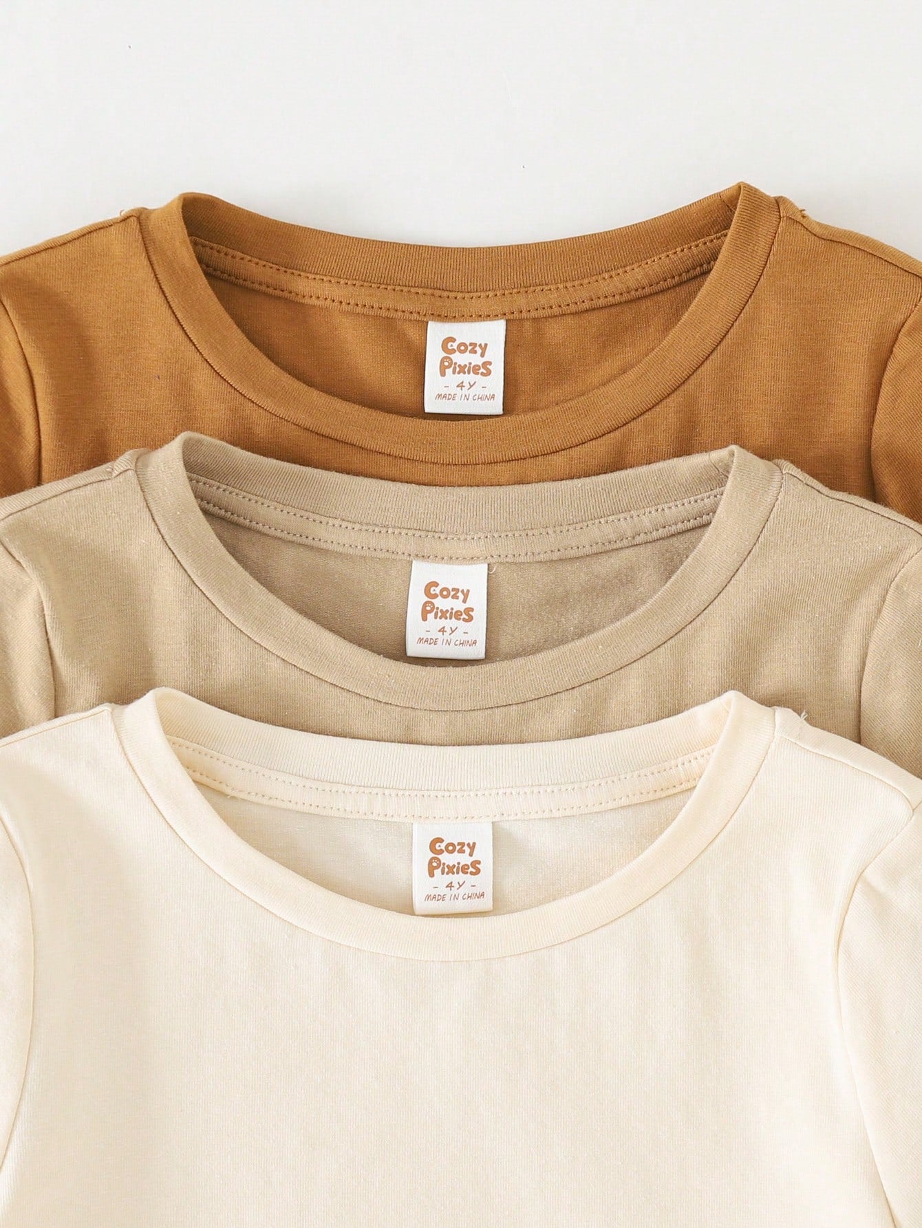Kit 3 Camisetas Infantil Menino Básicas Tons Terrosos - Caqui