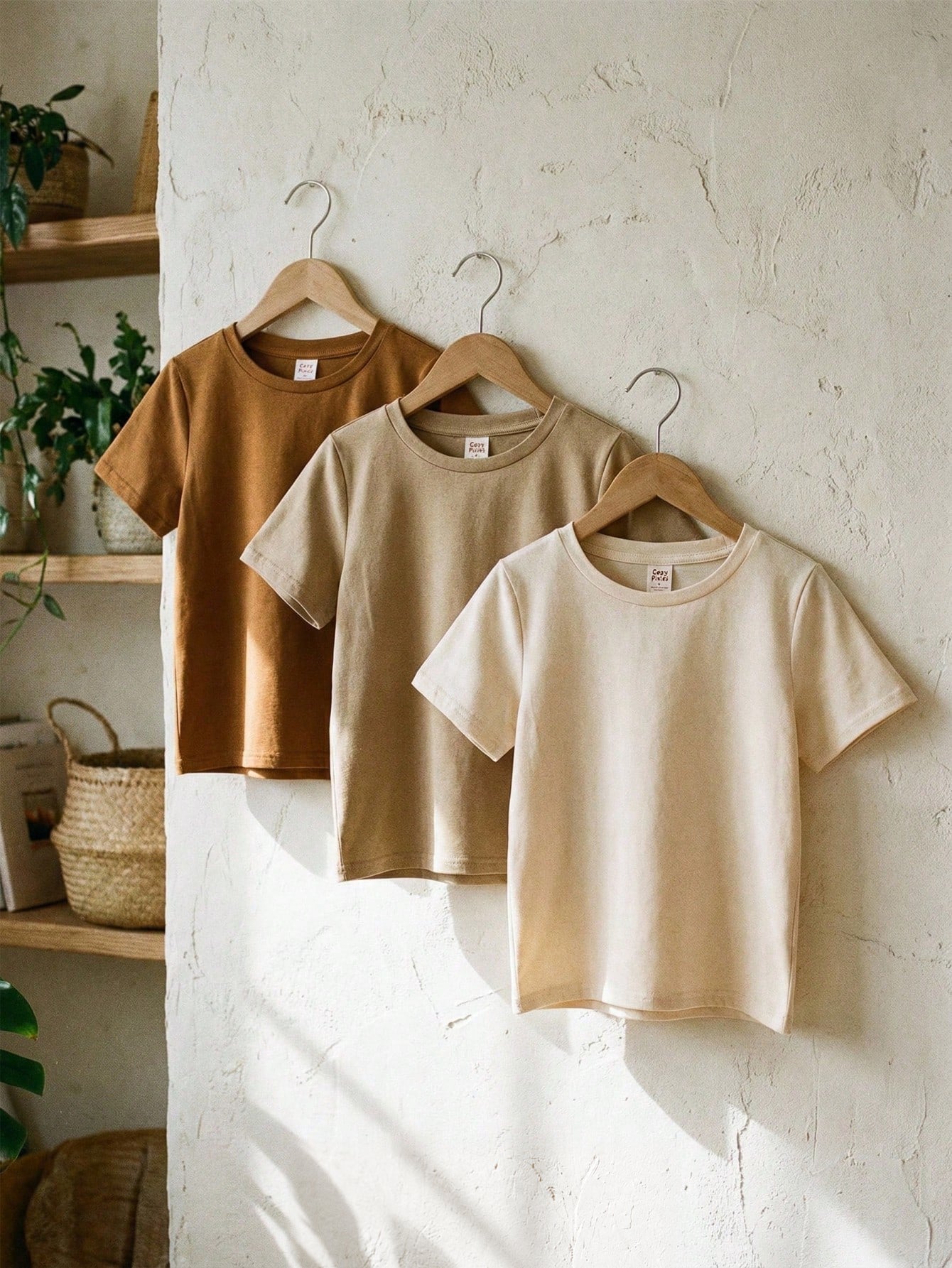 Kit 3 Camisetas Infantil Menino Básicas Tons Terrosos - Caqui