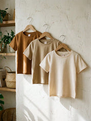 Kit 3 Camisetas Infantil Menino Básicas Tons Terrosos - Caqui