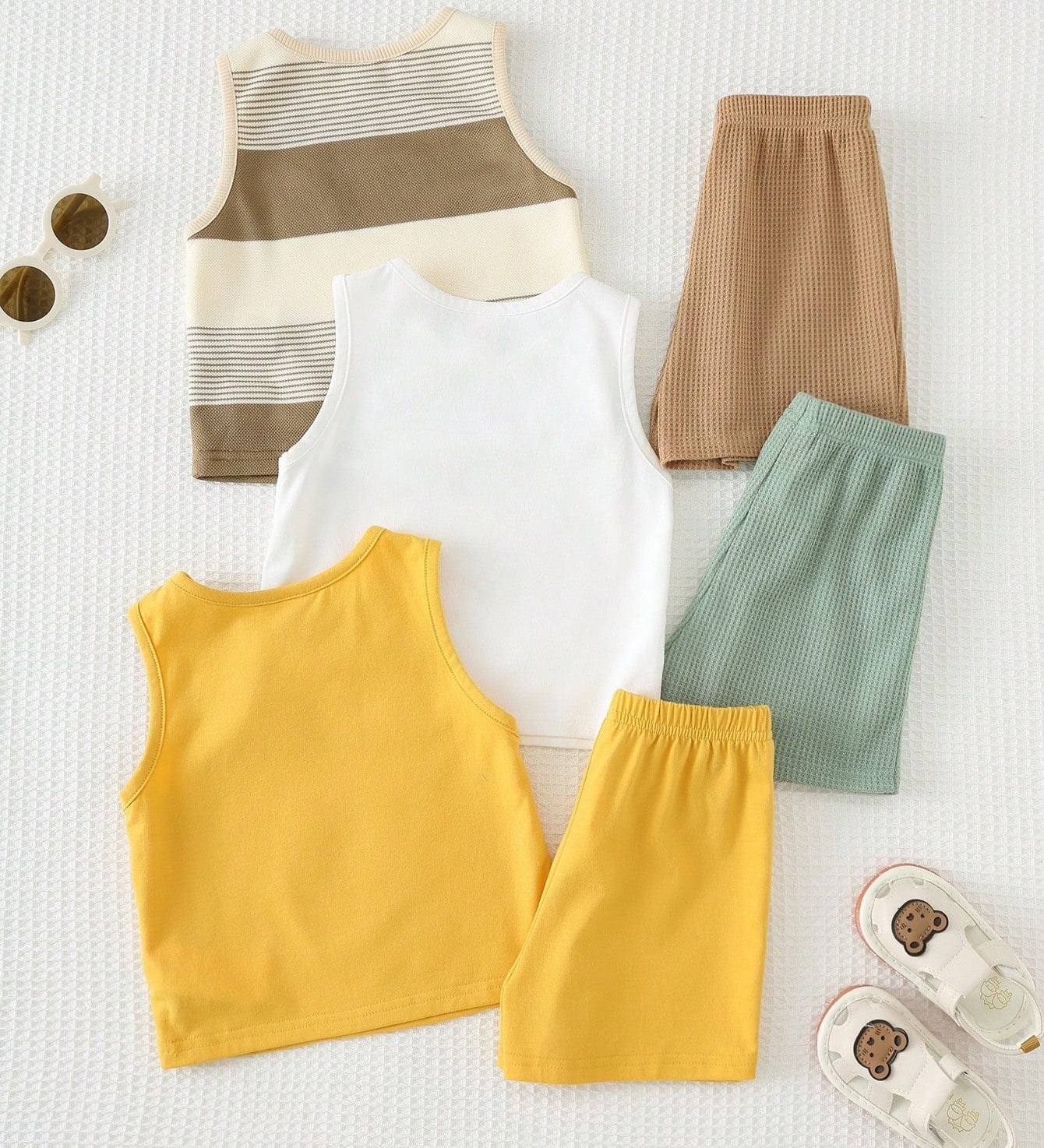 Kit 3 Conjuntos Bebê Menino Regata e Shorts Leão e Urso 003 Conjunto Menino 20 Kabannas 