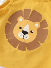 Kit 3 Conjuntos Bebê Menino Regata e Shorts Leão e Urso 003 Conjunto Menino 20 Kabannas 