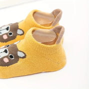 Kit 6 Pares Meia Sapatilha Infantil Antiderrapante Estampa Animal Bebê Menino e Menina Calçado Infantil 22 Kabannas 