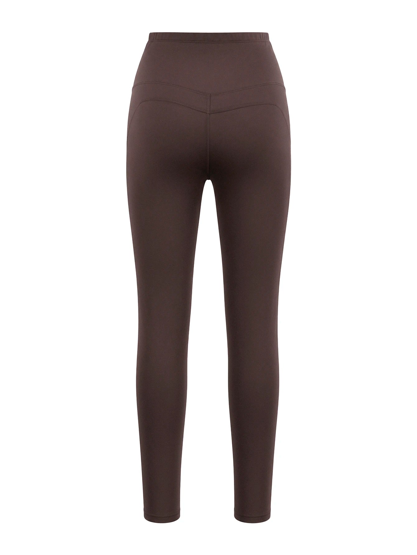 Legging Gestante Cós Alto com Bolsos Laterais - Marrom