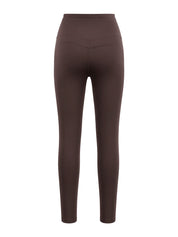 Legging Gestante Cós Alto com Bolsos Laterais - Marrom