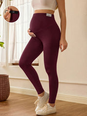 Legging Gestante Cós Alto com Regulagem de Botões - Vinho