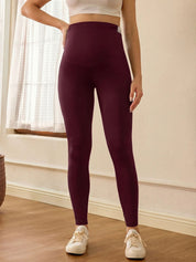 Legging Gestante Cós Alto com Regulagem de Botões - Vinho