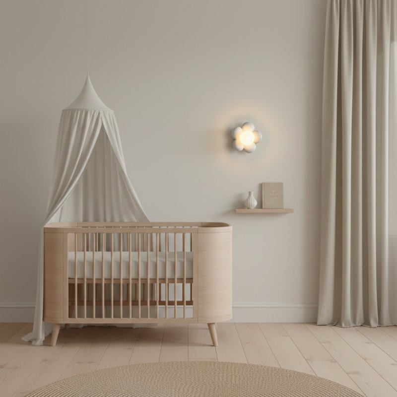 Luminária de Parede Infantil LED Flor de Resina Arandela de Parede 02 Kabannas 