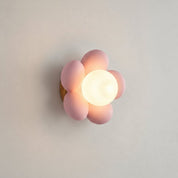 Luminária de Parede Infantil LED Flor de Resina Arandela de Parede 02 Kabannas Rosa 