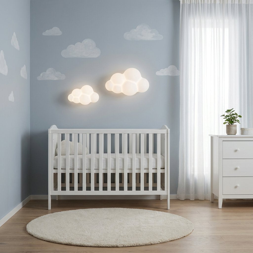 Luminária de Parede Nuvem Branca para Quarto Infantil Luminária de Parede 12 Kabannas 