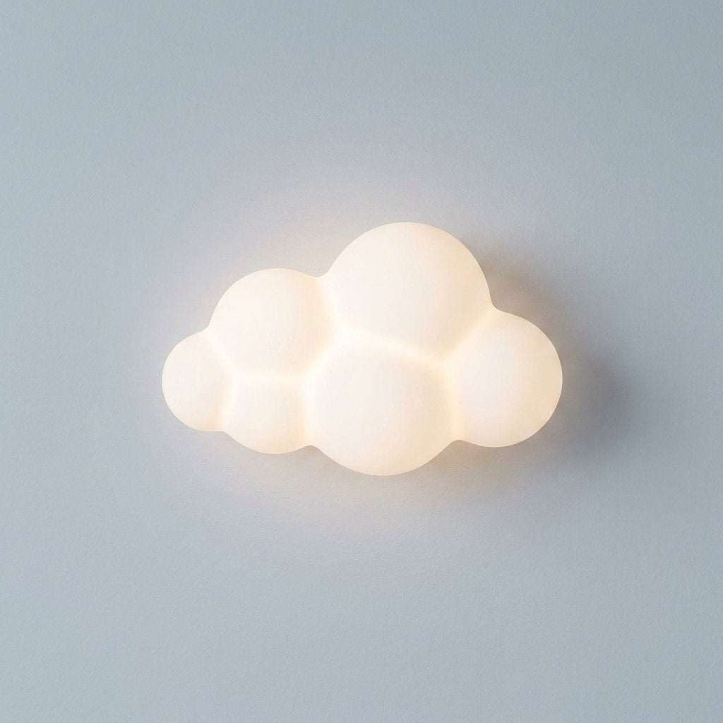 Luminária de Parede Nuvem Branca para Quarto Infantil Luminária de Parede 12 Kabannas 24 cm 127V 