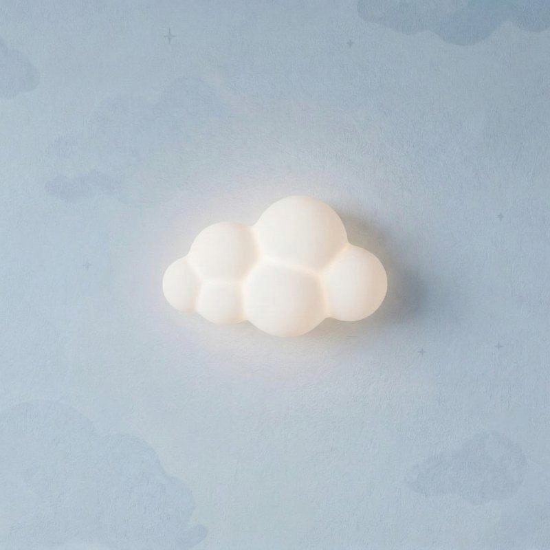 Luminária de Parede Nuvem Branca para Quarto Infantil Luminária de Parede 12 Kabannas 24 cm 127V 