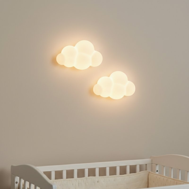 Luminária de Parede Nuvem Branca para Quarto Infantil Luminária de Parede 12 Kabannas 