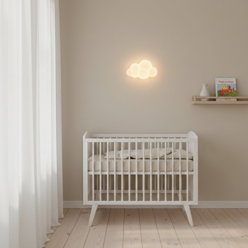 Luminária de Parede Nuvem Branca para Quarto Infantil Luminária de Parede 12 Kabannas 