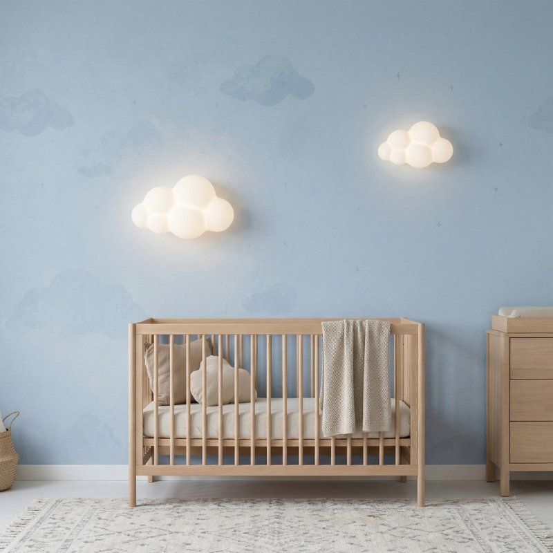 Luminária de Parede Nuvem Branca para Quarto Infantil Luminária de Parede 12 Kabannas 