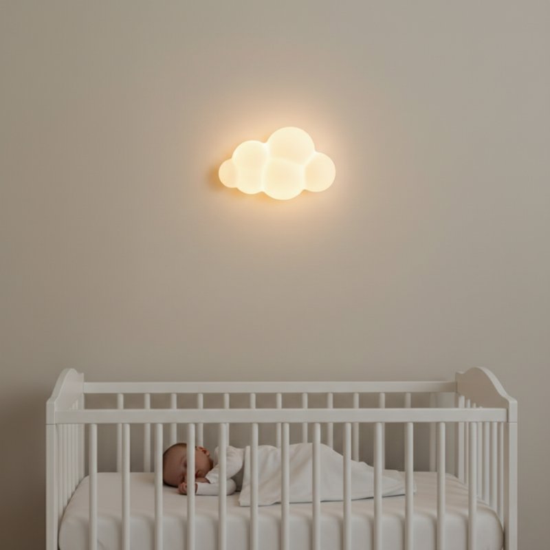 Luminária de Parede Nuvem Branca para Quarto Infantil Luminária de Parede 12 Kabannas 