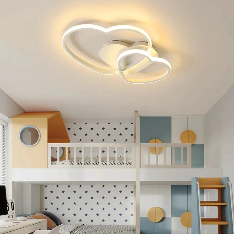 Luminária de Teto Infantil Corações Luminária 04 Kabannas Branco 