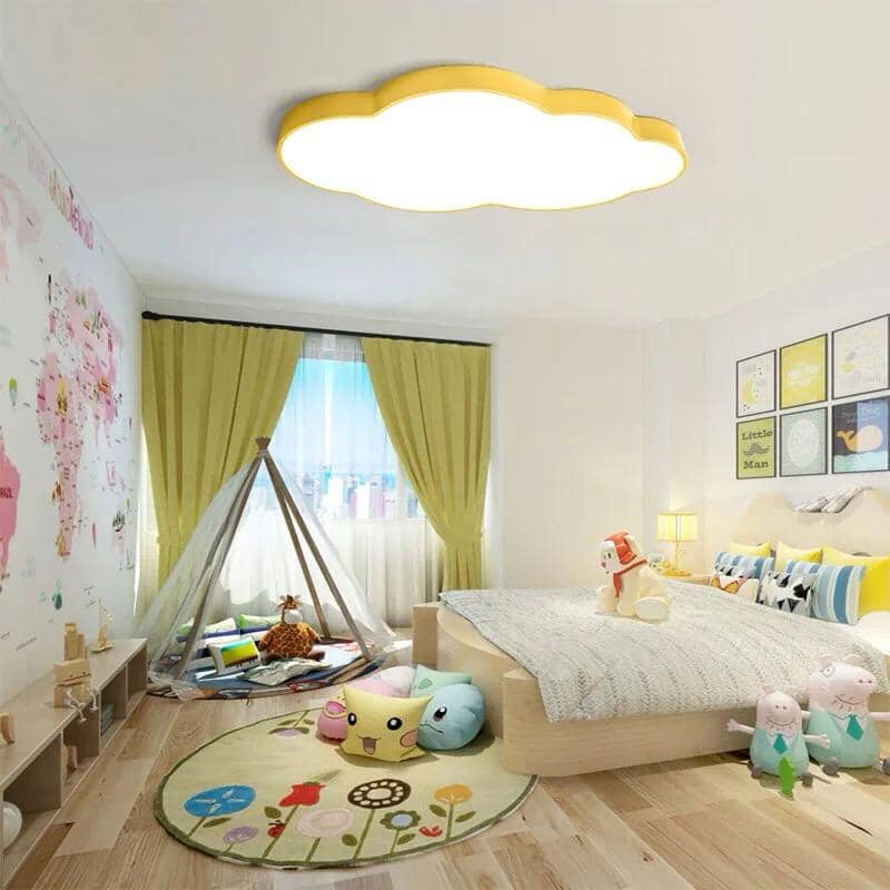 Luminária de Teto Nuvem LED Luminária 05 Kabannas Amarelo 48 cm Luz fria