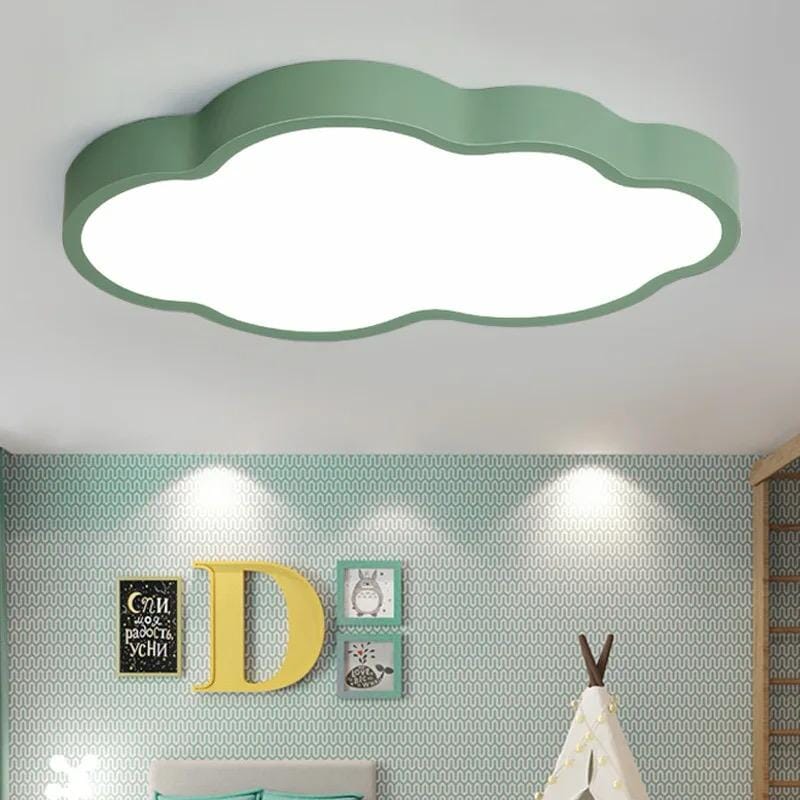 Luminária de Teto Nuvem LED Luminária 05 Kabannas Verde 48 cm Luz fria