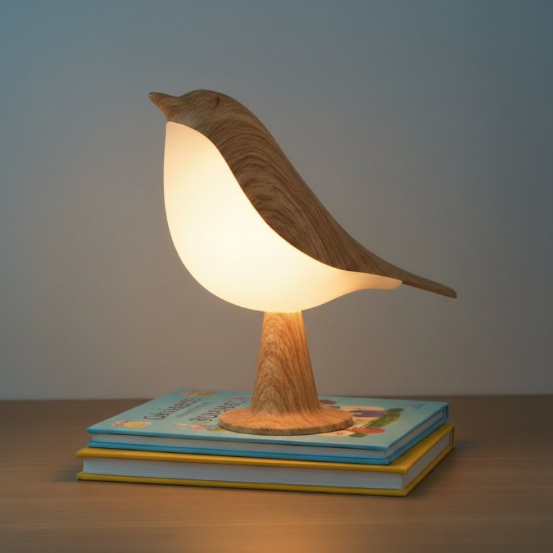 Luminária Pássaro LED Toque Recarregável 3 Cores Luminária de Mesa 02 Kabannas 