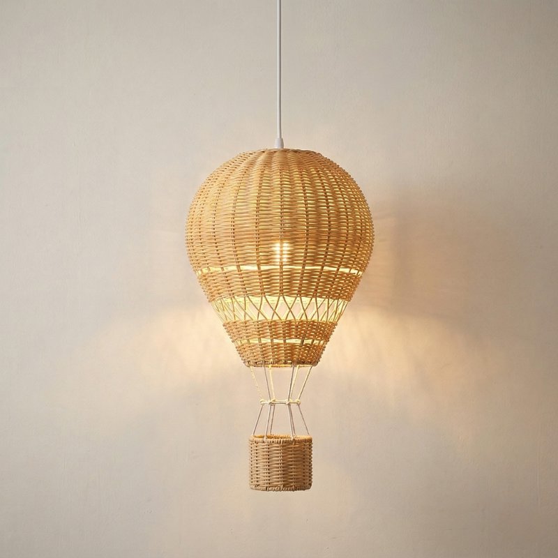 Luminária Pendente Balão de Ar Quente Rattan LED Infantil Luminária Pendente 01 Kabannas 