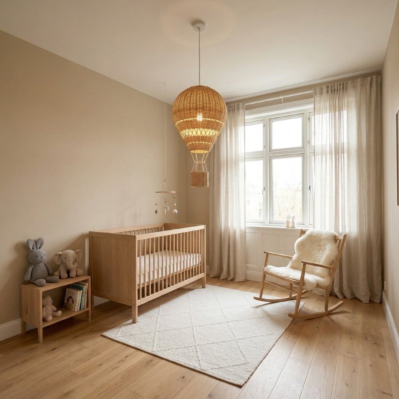 Luminária Pendente Balão de Ar Quente Rattan LED Infantil Luminária Pendente 01 Kabannas 