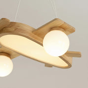 Lustre Infantil Avião de Madeira LED Lustre 01 Kabannas 