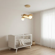 Lustre Infantil Avião de Madeira LED Lustre 01 Kabannas 