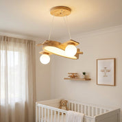 Lustre Infantil Avião de Madeira LED Lustre 01 Kabannas 