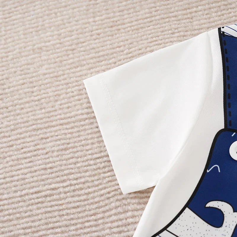Macacão Bebê Azul Marinho com Baleias Macacão Menino 27 Kabannas 