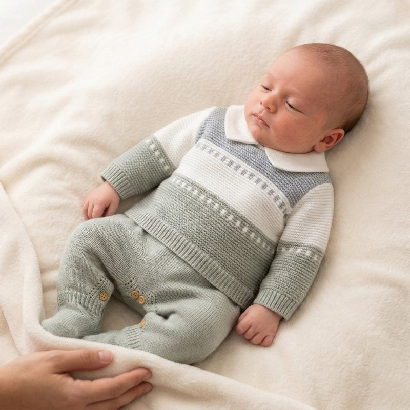 Macacão Bebê de Malha Listrado Confortável Moda Vintage Infantil 62 Kabannas 