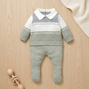 Macacão Bebê de Malha Listrado Confortável Moda Vintage Infantil 62 Kabannas Recém-nascido 